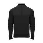 Sudadera de poliéster con media cremallera 200 g/m2 Roly Direct Epiro color negro segunda vista