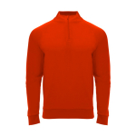 Sudadera de poliéster con media cremallera 200 g/m2 Roly Direct Epiro color rojo segunda vista