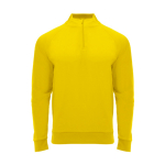Sudadera de poliéster con media cremallera 200 g/m2 Roly Direct Epiro color amarillo segunda vista