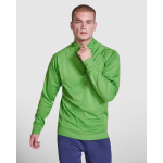 Sudadera de poliéster con media cremallera 200 g/m2 Roly Direct Epiro color verde primera vista de uso