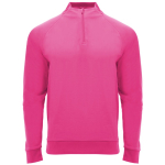 Sudadera de poliéster con media cremallera 200 g/m2 Roly Direct Epiro color rosa fluorescente primera vista de uso