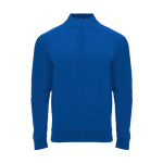 Sudadera de poliéster con media cremallera 200 g/m2 Roly Direct Epiro color azul real segunda vista