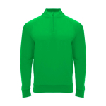 Sudadera de poliéster con media cremallera 200 g/m2 Roly Direct Epiro color verde pastel segunda vista