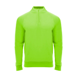 Sudadera de poliéster con media cremallera 200 g/m2 Roly Direct Epiro color verde fluorescente segunda vista