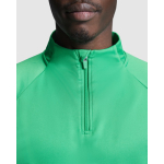 Sudadera de poliéster con media cremallera 200 g/m2 Roly Direct Epiro color verde fluorescente vista detalle 1