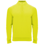 Sudadera de poliéster con media cremallera 200 g/m2 Roly Direct Epiro color amarillo fluorescente primera vista de uso