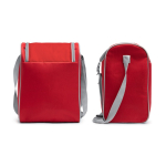 Nevera de poliéster con bolsillo principal isotérmico para 15L color rojo vista detalle 4