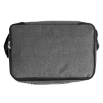 Nevera XL de poliéster RPET con doble compartimento y bolsillo color negro mate