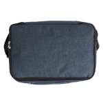 Nevera XL de poliéster RPET con doble compartimento y bolsillo color azul grisáceo