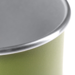 Taza de acero inoxidable reciclado con borde e interor plateado 350ml color blanco vista detalle 2