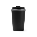 Vaso térmico de acero inoxidable con tapa roscada antifugas 450ml color negro segunda vista