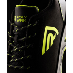 Zapato laboral tipo sport hecho en microfibra con puntera de fibra Roly color amarillo fluorescente vista detalle 2