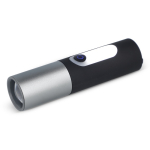 Linterna recargable de luz LED con varios modos y función zoom color negro