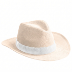 Sombrero de papel con cinta en distintos colores para personalizar color beige primera vista