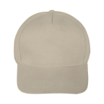 Clásica gorra de 100% algodón de 5 paneles y cierre de velcro color natural primera vista