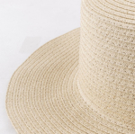 Sombrero de papel de color natural con cinta a color para personalizar color natural cuarta vista