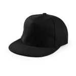 Gorra de algodón de 5 paneles y poliéster con cierre de velcro color negro primera vista