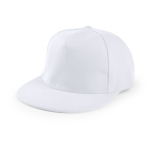 Gorra de algodón de 5 paneles y poliéster con cierre de velcro color blanco primera vista