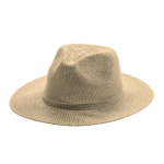 Sombrero estilo cowboy de material sintético con cinta personalizable color beige primera vista