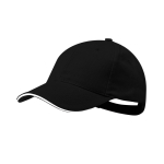 Gorra de algodón peinado de 6 paneles con detalle en la visera color negro primera vista