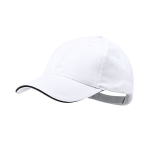 Gorra de algodón peinado de 6 paneles con detalle en la visera color blanco primera vista
