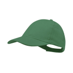 Gorra de 6 paneles de algodón peinado con cierre de velcro color verde segunda vista