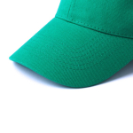 Gorra de 6 paneles de algodón peinado con cierre de velcro color verde primera vista