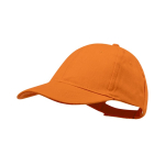 Gorra de 6 paneles de algodón peinado con cierre de velcro color naranja primera vista