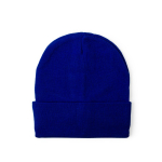Gorro elástico de punto con dobladillo para personalizar color azul primera vista