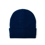 Gorro elástico de punto con dobladillo para personalizar color azul marino primera vista
