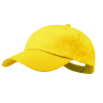 Gorra de algodón de 5 paneles con cierre de velcro en varios colores color amarillo primera vista