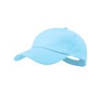 Gorra de algodón de 5 paneles con cierre de velcro en varios colores color azul pastel primera vista