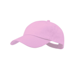 Gorra de algodón de 5 paneles con cierre de velcro en varios colores color rosa pastel primera vista