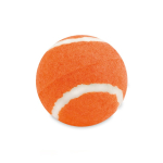 Clásica pelota para mascotas de goma forrada de material suave color naranja segunda vista