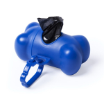 Dispensador de 15 bolsas para mascotas en forma de hueso color azul primera vista