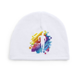 Gorro deportivo para invierno de poliéster y fleece 280 g/m2 color blanco primera vista