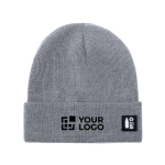 Gorro de punto en poliéster RPET con dobladillo en frontal vista principal