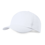 Gorra de poliéster RPET para niños con cierre de velcro color blanco primera vista