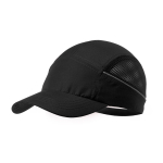 Gorra deportiva de microfibra con redecilla en los laterales color negro primera vista