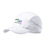 Gorra deportiva de microfibra con redecilla en los laterales color blanco primera vista
