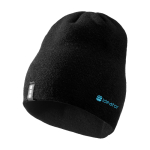 Gorro de punto elástico acanalado de doble capa Elevate Life color negro
