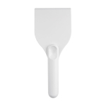 Raspador de hielo grande de plástico reciclado con mango color blanco segunda vista frontal