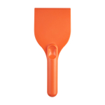 Raspador de hielo grande de plástico reciclado con mango color naranja segunda vista frontal