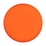 Frisbee redondo de plástico reciclado con acabado moteado color naranja segunda vista frontal
