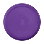 Frisbee redondo de plástico reciclado con acabado moteado color morado segunda vista frontal