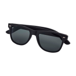 Gafas de sol retro con patillas de bambú y revestimiento negro color negro segunda vista