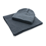 Bufanda acrílica de Polylana® de estilo elegante y sofisticado color azul grisáceo tercera vista