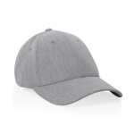 Gorra de algodón reciclado 6 paneles con tejido jaspeado 200 g/m2 color gris