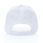 Gorra de algodón reciclado 6 paneles con cierre de velcro 190 g/m2 color blanco cuarta vista