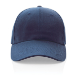 Gorra de algodón reciclado de 6 paneles y trazador AWARE™ 280 g/m2 color azul marino segunda vista